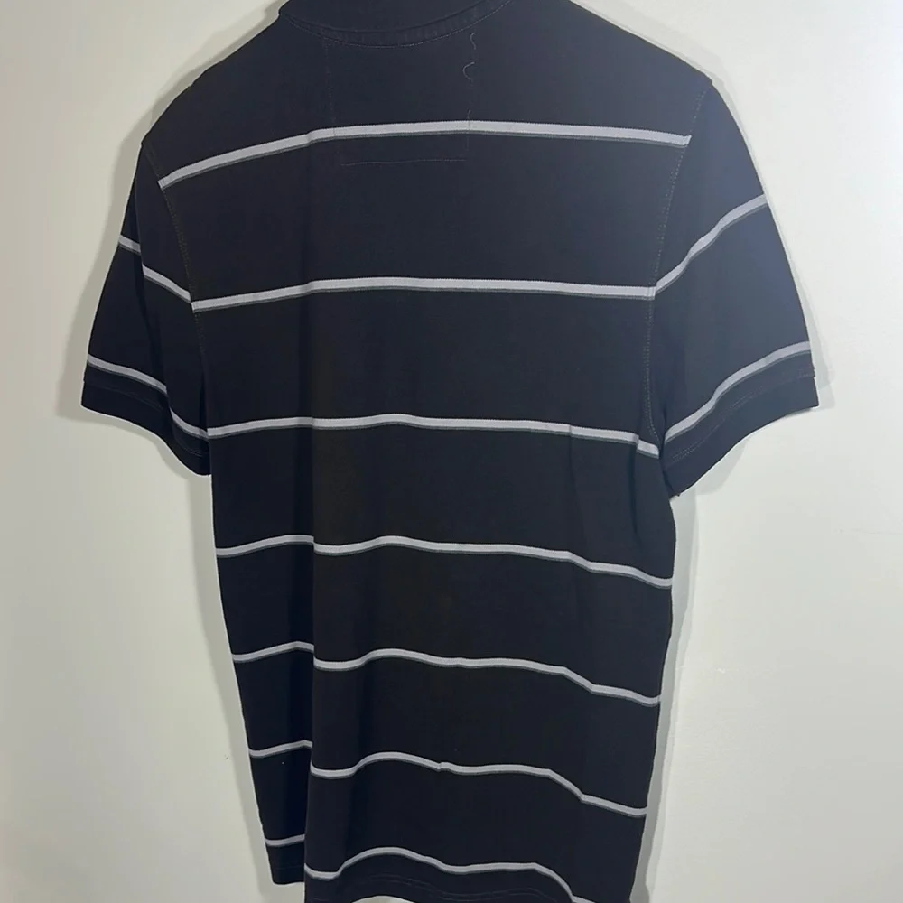 Banana Republic Brown and Gray Polo Shirt Classic Fit Short Sleeve Medium